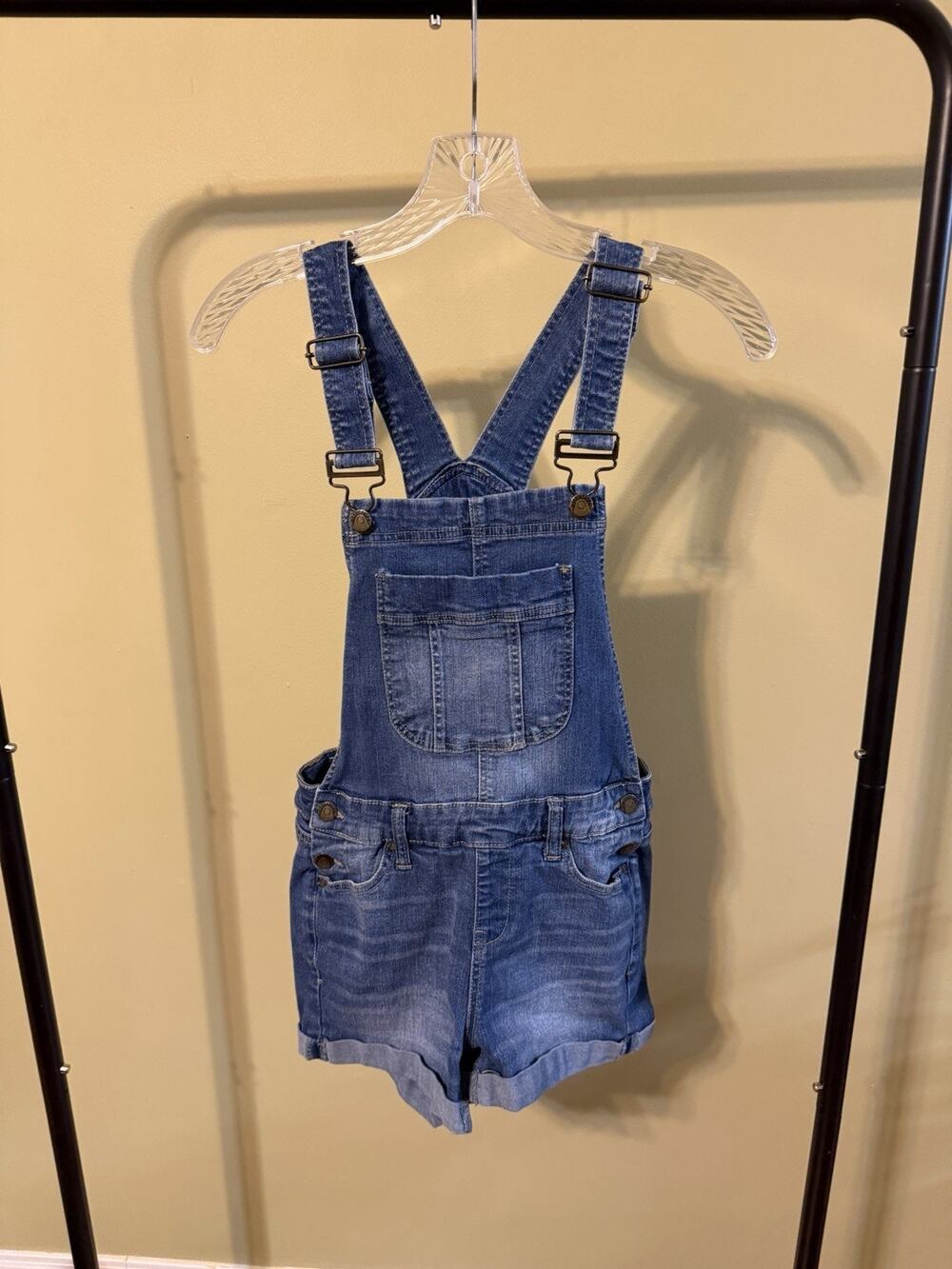 Blue Spice Denim Cuffed Short Overall Size 5
